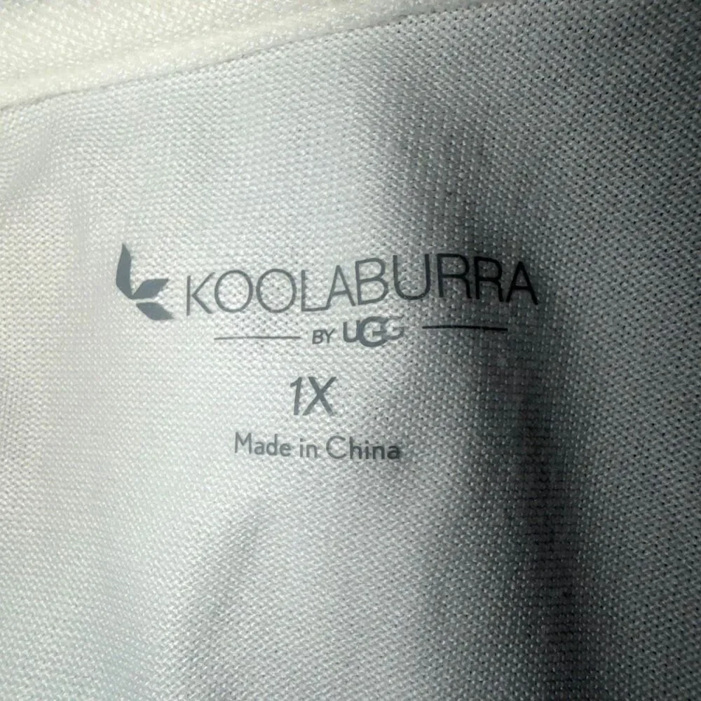 KOOLABURRA BY UGG Egret Cloud Jersey Short Sleeve Cardigan-1X - Picture 8 of 10